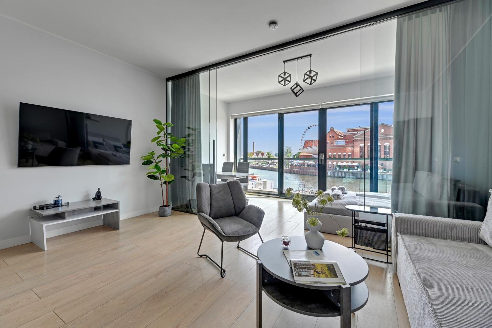 Symfonia Amazing River View Apartment By Downtown Apartments Gdansk Exterior foto